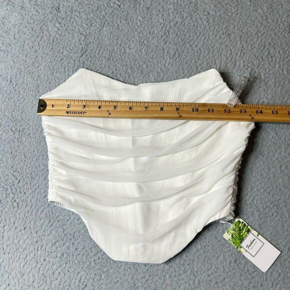 Fashion Classic Collection Top Women M Cream Sleeveless Strapless Corset Top NEW - Picture 7 of 11